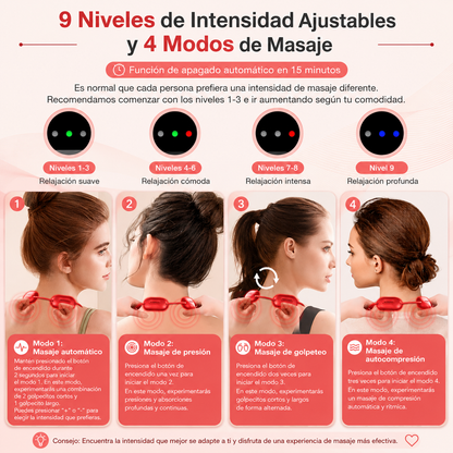 Masajeador Cervical Inteligente con Calor — Relaja Cuello y Hombros Sin Usar las Manos